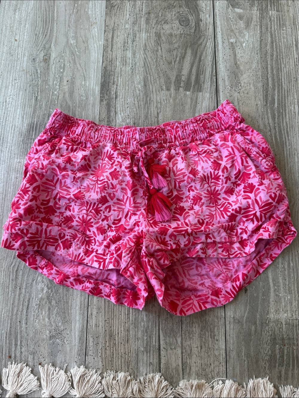 Women's Pink Floral Print Shorts